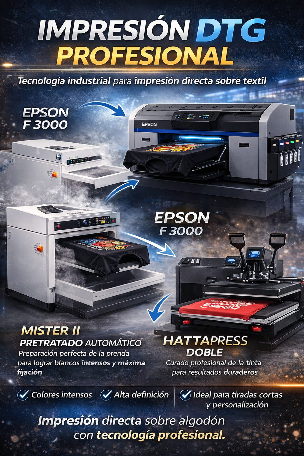 Proceso de impresión DTG en prendas